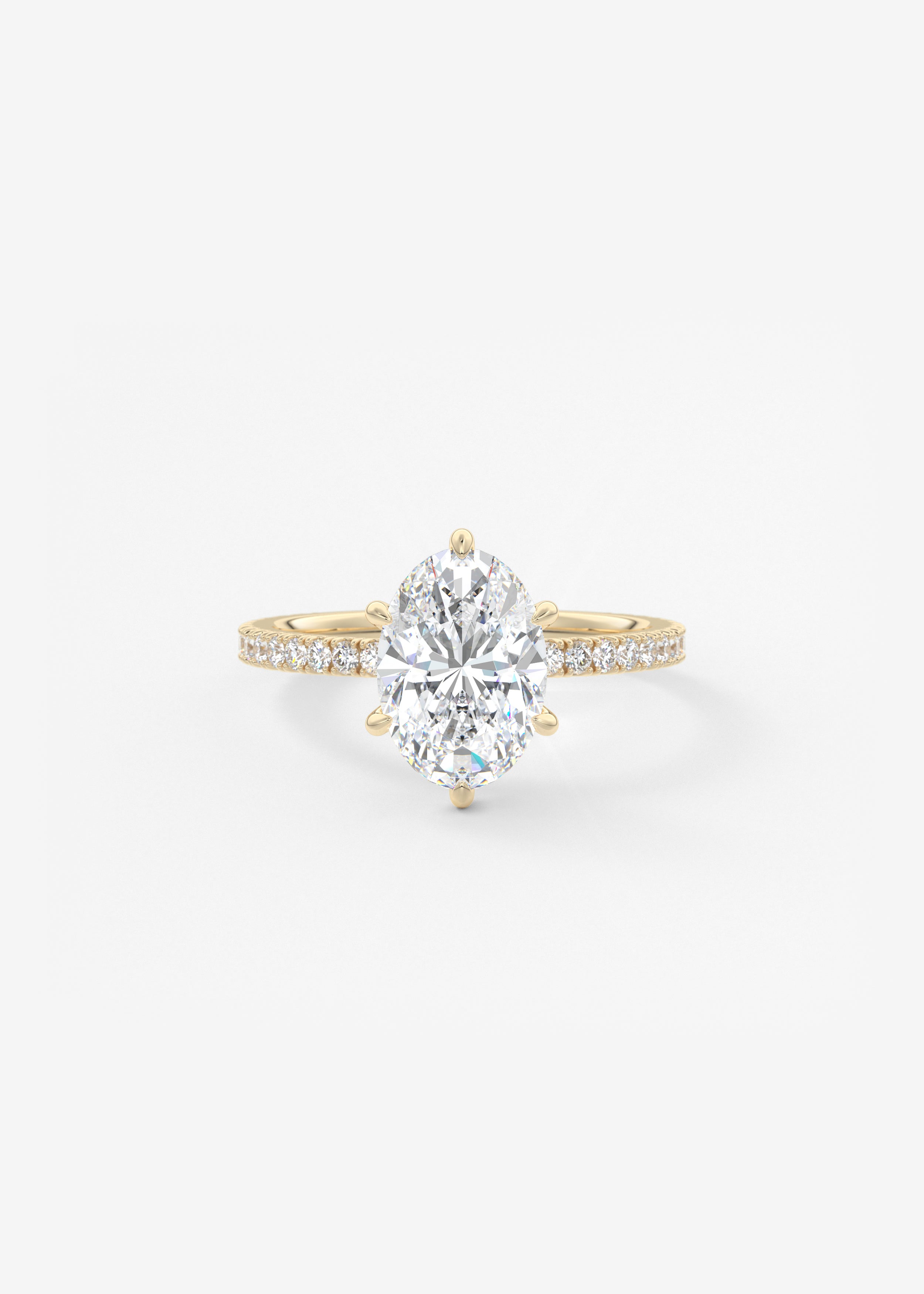 Oval Solitaire With Raised Basket Gallery Lab Grown Diamond Engagement Ring
